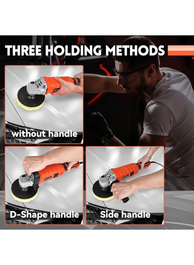 DUNISO Buffer Polisher,Powerful Waxer,Car Wax Buffer Machine,Rotary Polisher,Low Noise,7 Variable Speed,Equipped with Safety Axle Lock,for Car Waxing and Polishing Care,550-3300r/min,1580W - Image 5